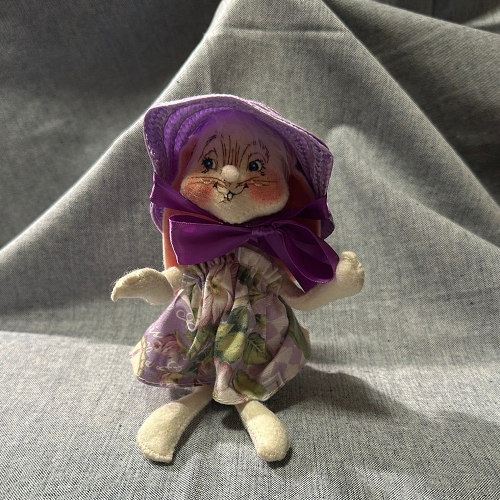 Annalee Purple and White Bunny Decor Accent